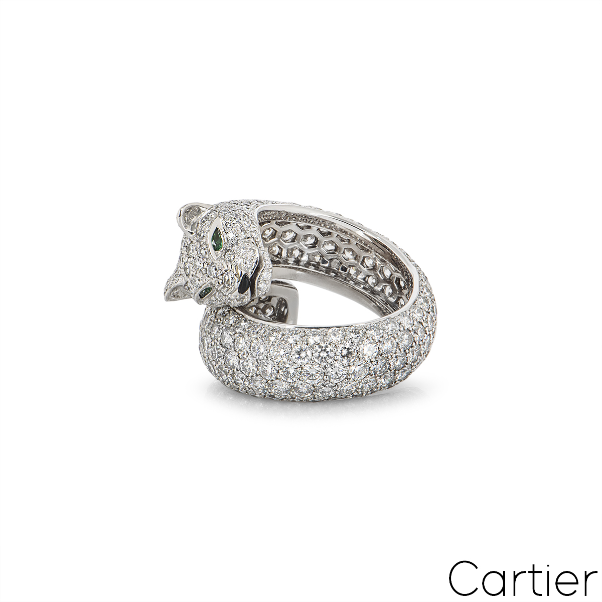 Cartier White Gold Panthere Lakarda Diamond Ring 7.04ct 11445407